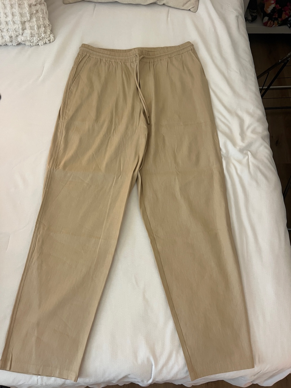 Shore Brand Mens Linen Pants Tan NWOT XL (36-38 waist) (obo 32 height)